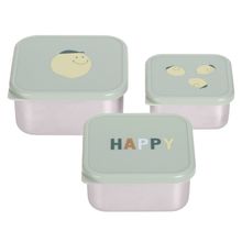 3-piece stainless steel snack box set - Happy Fruits - Lemon