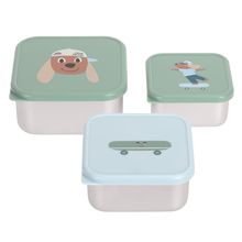 Set 3 pz. di Snackbox in Acciaio Inox - Tiny Team Dog