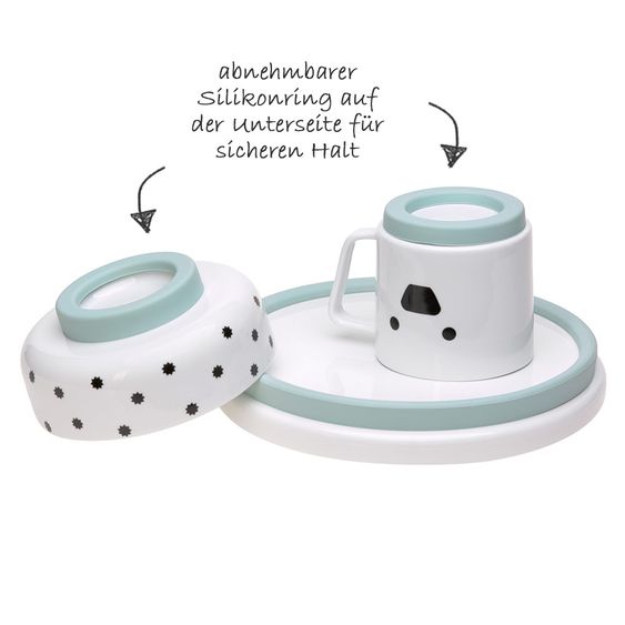 Lässig 3-tlg. Porzellan-Geschirr-Set rutschfest - Little Chums Dog
