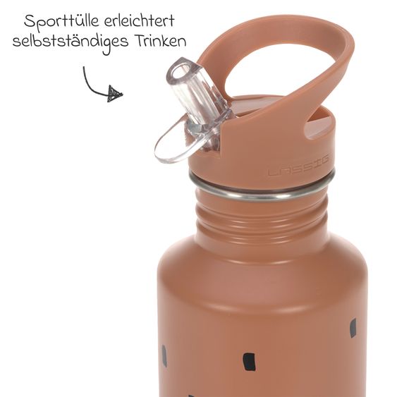 Lässig 3-pc. Set Mini Rolltop Backpack + Lunchbox + Drinking Bottle - Happy Prints - Caramel