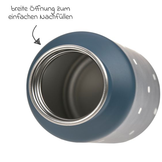 Lässig 3-pc. Set Mini Rolltop Backpack + Lunchbox + Drinking Bottle - Happy Prints - Midnight Blue