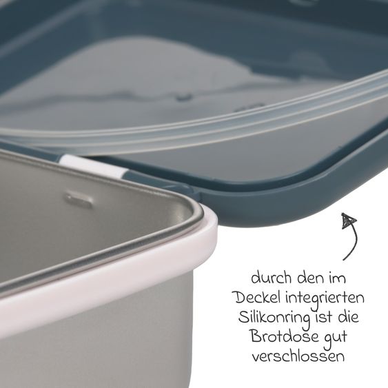 Lässig 3-pc. Set Mini Rolltop Backpack + Lunchbox + Drinking Bottle - Happy Prints - Midnight Blue