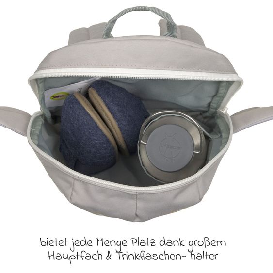 Lässig 3-tlg. Set Rucksack Tiny Backpack + Brotdose + Trinkflasche - Tiny Drivers Airplane