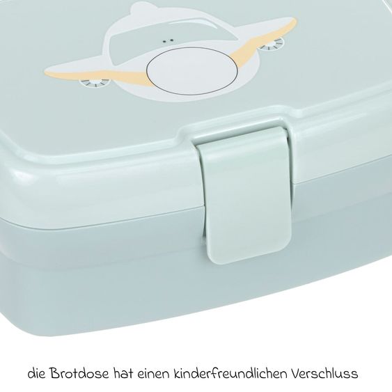 Lässig 3-tlg. Set Rucksack Tiny Backpack + Brotdose + Trinkflasche - Tiny Drivers Airplane