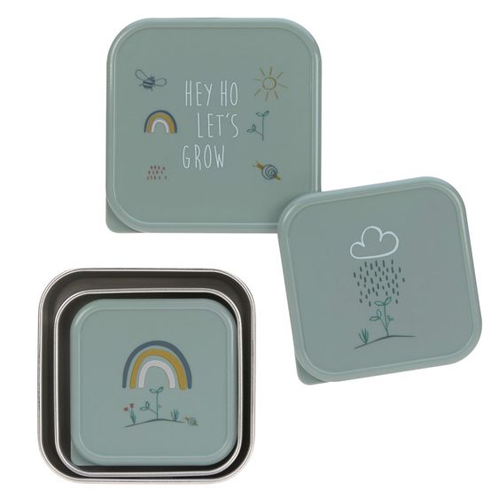 Lässig 3-piece snack box set stainless steel - Garden Explorer