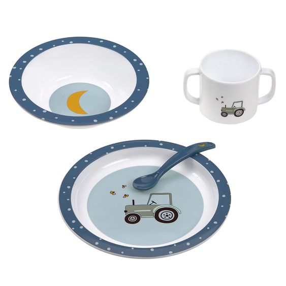 Lässig 4-piece tableware set - Adventure Tractor