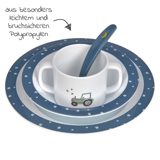 Lässig 4-piece tableware set - Adventure Tractor