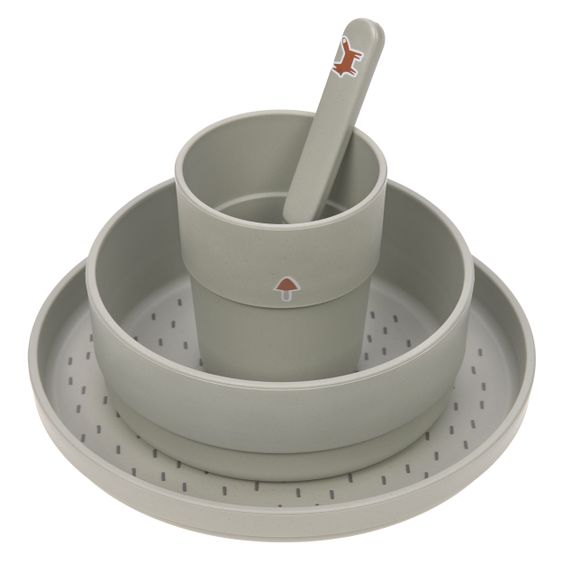Lässig 4-tlg. Geschirr-Set Dish Set - Little Forest Fox - Olive