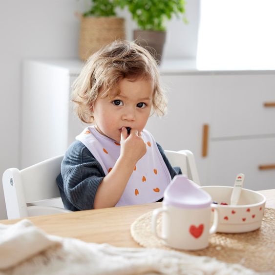 Lässig 4-pc. Dinner Set non-slip - Happy Rascals Heart - Lavender