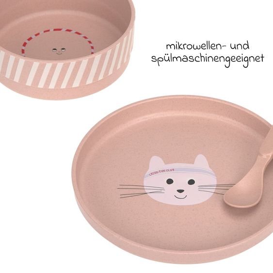 Lässig 4-pc. Dinner Set non-slip - Tiny Team Cat