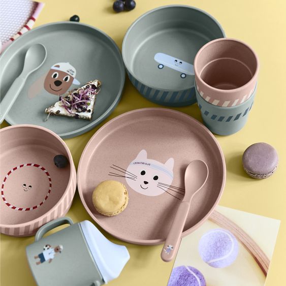 Lässig 4-pc. Dinner Set non-slip - Tiny Team Cat