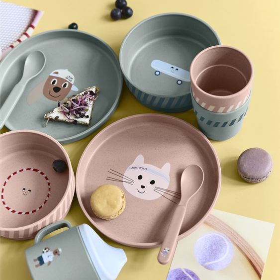 Lässig 4-pc. Dinner Set non-slip - Tiny Team Dog