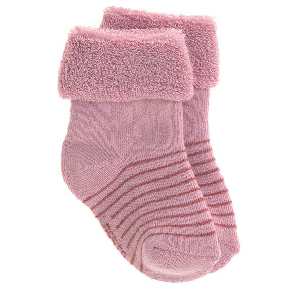 Lässig 6-tlg. Erstlings-Set aus Bio-Baumwolle - Wickelbody + Hose + Mütze + Socken - Dots Powder Pink - Gr. 50/56