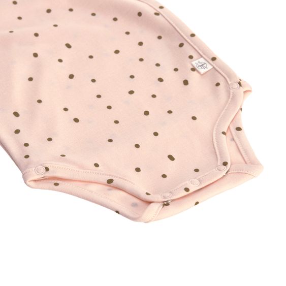 Lässig 6-tlg. Erstlings-Set aus Bio-Baumwolle - Wickelbody + Hose + Mütze + Socken - Dots Powder Pink - Gr. 50/56
