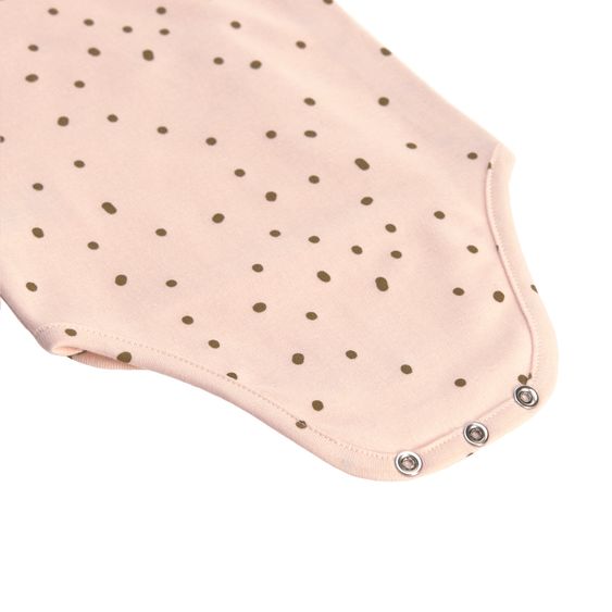 Lässig 6-tlg. Erstlings-Set aus Bio-Baumwolle - Wickelbody + Hose + Mütze + Socken - Dots Powder Pink - Gr. 50/56