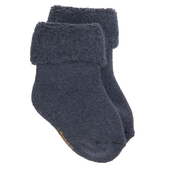 Lässig 6-tlg. Erstlings-Set aus Bio-Baumwolle - Wickelbody + Hose + Mütze + Socken - Triangle Blue - Gr. 50/56