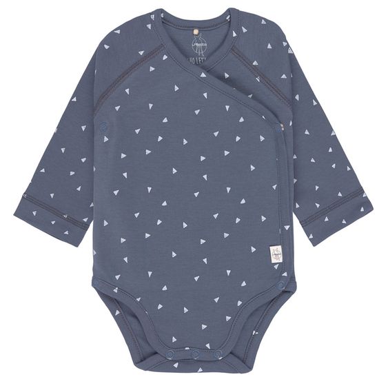 Lässig 6-tlg. Erstlings-Set aus Bio-Baumwolle - Wickelbody + Hose + Mütze + Socken - Triangle Blue - Gr. 50/56
