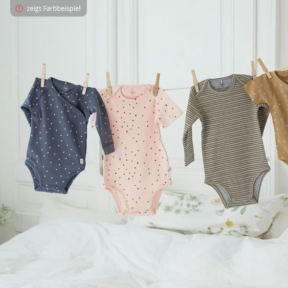 Lässig 6-tlg. Erstlings-Set aus Bio-Baumwolle - Wickelbody + Hose + Mütze + Socken - Triangle Blue - Gr. 50/56