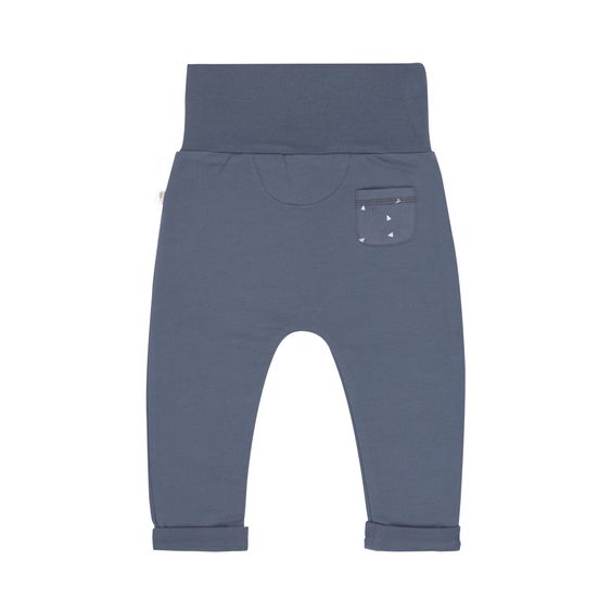 Lässig 6-tlg. Erstlings-Set aus Bio-Baumwolle - Wickelbody + Hose + Mütze + Socken - Triangle Blue - Gr. 50/56