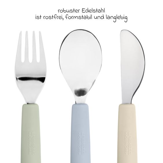 Lässig 6-tlg. Geschirr-Set Silikon - Besteck + Schale + Teller + Lätzchen - Happy Fruits - Lemon