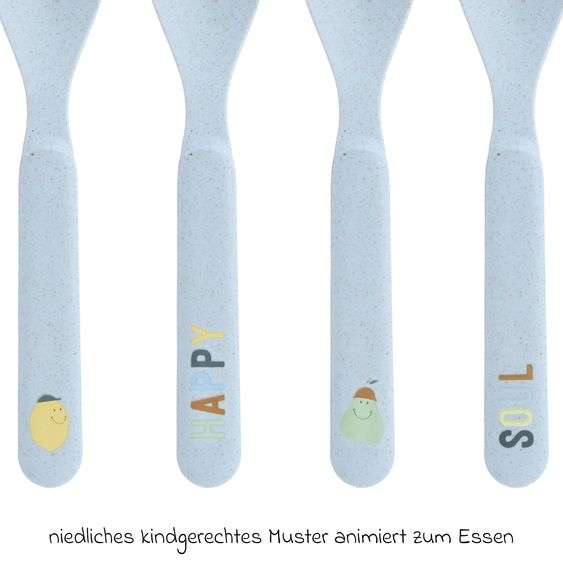 Lässig 9-tlg. Geschirr-Set Zellulose - Schnabel-Tasse + Löffel + Schale + Teller + Lätzchen - Happy Fruits - Lemon