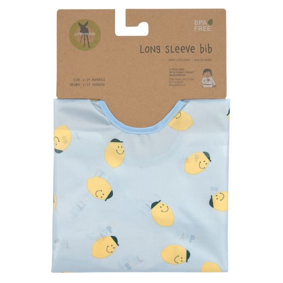 Lässig Ärmel-Lätzchen 2er Pack Long Sleeve Bib - Happy Fruits - Lemon