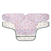 Ärmel-Lätzchen 2er Pack Long Sleeve Bib - Happy Rascals Heart - Lavender
