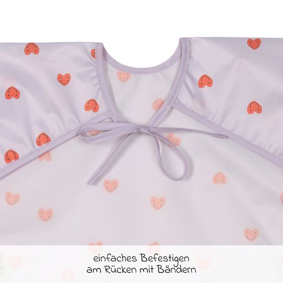 Lässig Sleeve Bibs 2-Pack Long Sleeve Bib - Happy Rascals Heart - Lavender