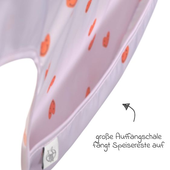 Lässig Sleeve Bibs 2-Pack Long Sleeve Bib - Happy Rascals Heart - Lavender