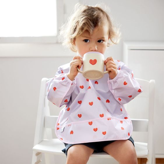 Lässig Sleeve Bibs 2-Pack Long Sleeve Bib - Happy Rascals Heart - Lavender