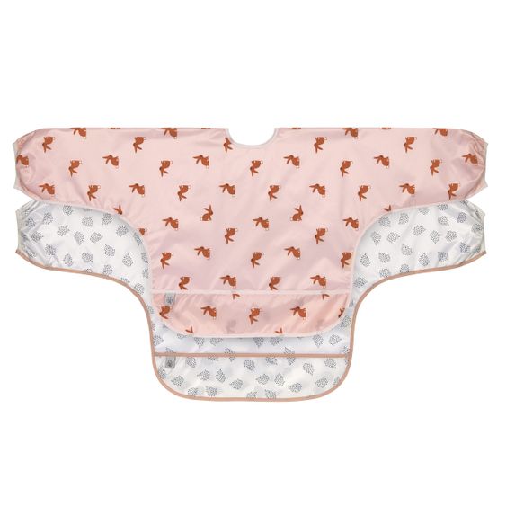 Lässig Ärmel-Lätzchen 2er Pack Long Sleeve Bib - Little Forest Rabbit - Rose