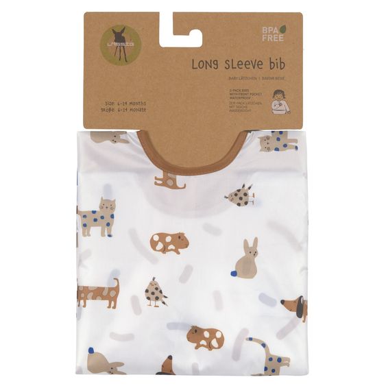 Lässig Ärmel-Lätzchen 2er Pack Long Sleeve Bib - Little Mateys - Royal Blue