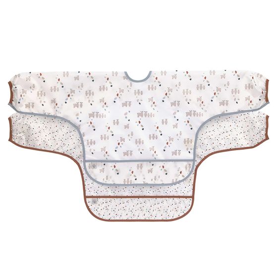 Lässig Ärmel-Lätzchen 2er Pack Long Sleeve Bib - Tiny Farmer - Sheep & Goose - Blue