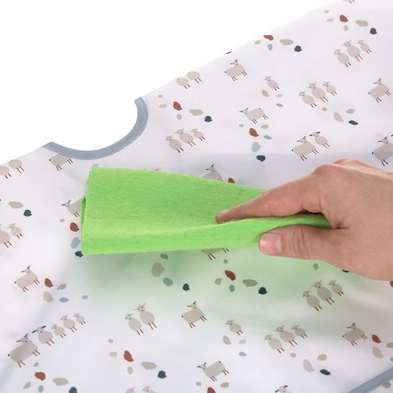 Lässig Ärmel-Lätzchen 2er Pack Long Sleeve Bib - Tiny Farmer - Sheep & Goose - Blue