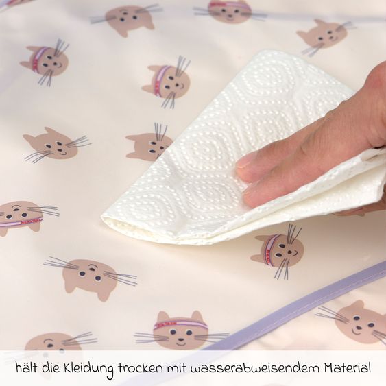 Lässig Sleeve Bibs 2-pack Long Sleeve Bib - Tiny Team Cat