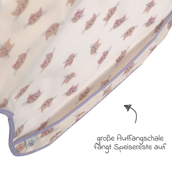 Lässig Sleeve Bibs 2-pack Long Sleeve Bib - Tiny Team Cat