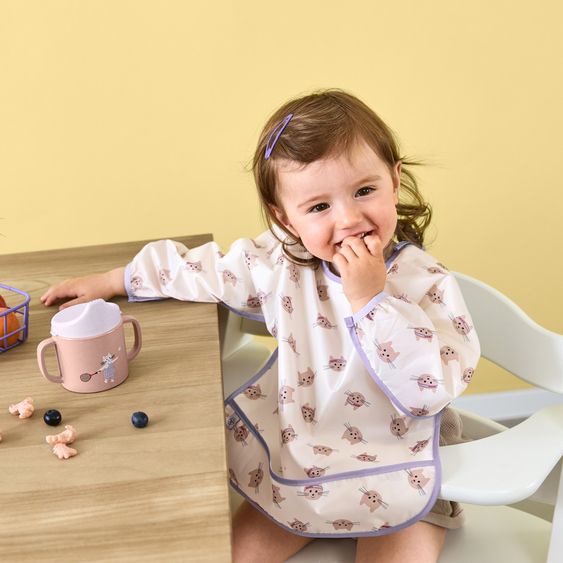 Lässig Sleeve Bibs 2-pack Long Sleeve Bib - Tiny Team Cat