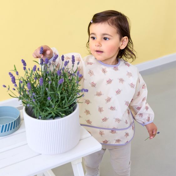 Lässig Sleeve Bibs 2-pack Long Sleeve Bib - Tiny Team Cat