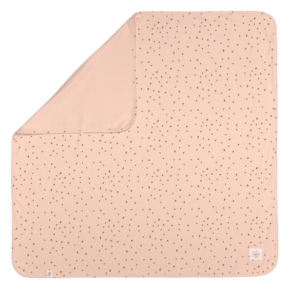 Lässig Coperta per neonati Coperta Interlock 80 x 80 cm - Dots Powder Pink