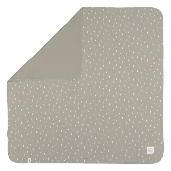 Lässig Babydecke Interlock Blanket 80 x 80 cm - Speckles Olive