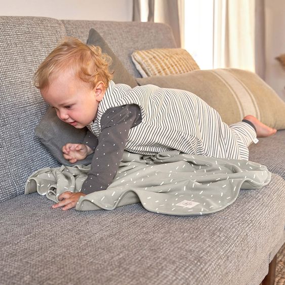 Lässig Babydecke Interlock Blanket 80 x 80 cm - Speckles Olive