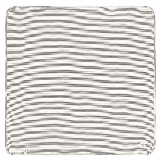 Lässig Babydecke Interlock Blanket 80 x 80 cm - Striped Grey / Anthracite