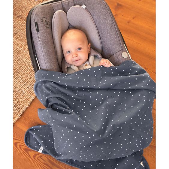 Lässig Babydecke Interlock Blanket 80 x 80 cm - Triangle Blue