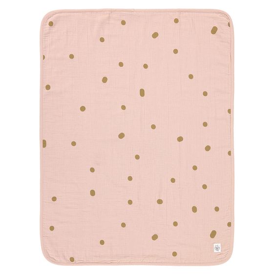 Lässig Coperta per neonati Coperta in mussola GOTS 75 x 100 cm - Dots Powder Pink