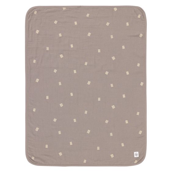 Lässig Baby Blanket Muslin Blanket GOTS 75 x 100 cm - Spots Taupe