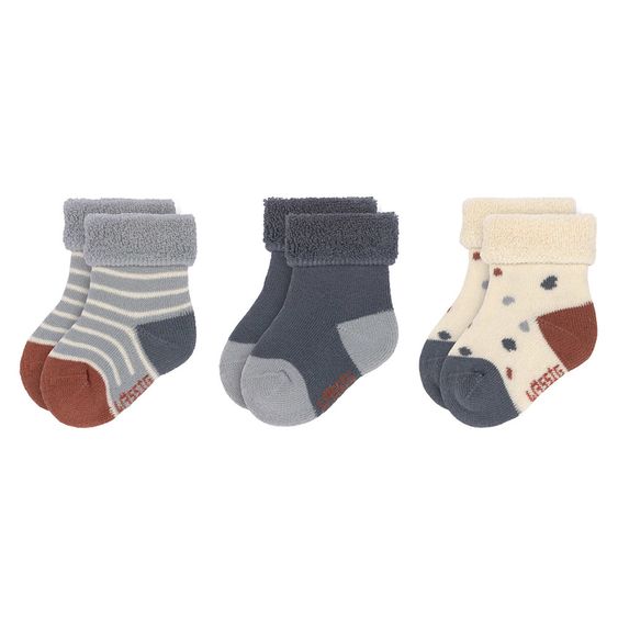 Lässig Babysocken 3er Pack Newborn aus Bio-Baumwolle - Tiny Farmer Blue - Gr. 12-14