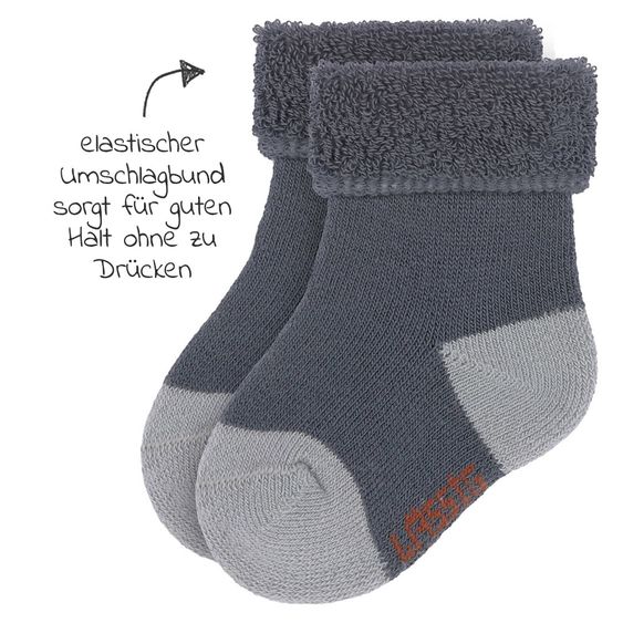 Lässig Babysocken 3er Pack Newborn aus Bio-Baumwolle - Tiny Farmer Blue - Gr. 12-14