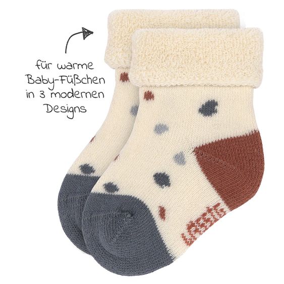 Lässig Babysocken 3er Pack Newborn aus Bio-Baumwolle - Tiny Farmer Blue - Gr. 12-14