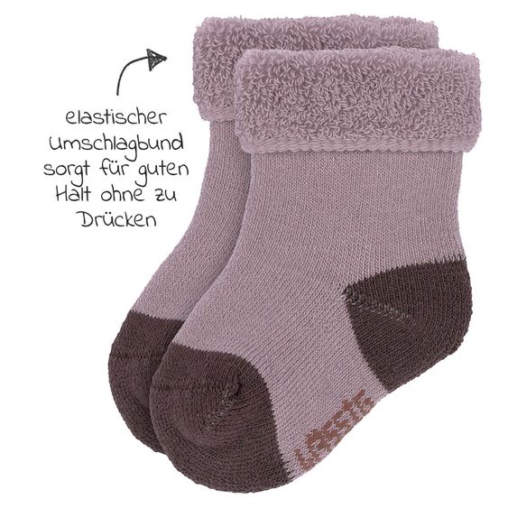 Lässig Babysocken 3er Pack Newborn aus Bio-Baumwolle - Tiny Farmer Lilac - Gr. 12-14