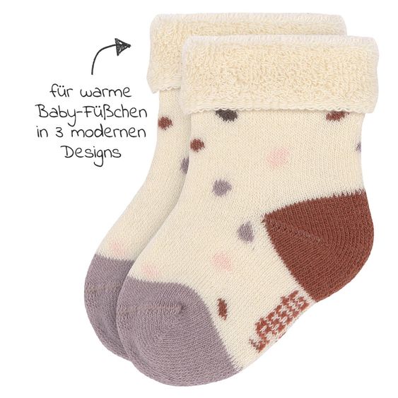 Lässig Babysocken 3er Pack Newborn aus Bio-Baumwolle - Tiny Farmer Lilac - Gr. 12-14